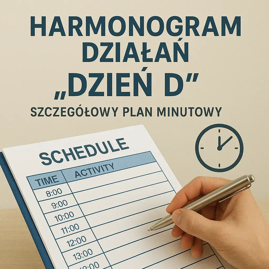 Harmonogram działań Dzień D szczegółowy plan minutowy